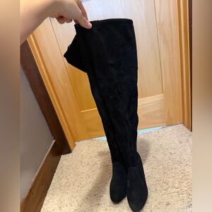 SHEIN Black Suede Over-the-Knee Boots